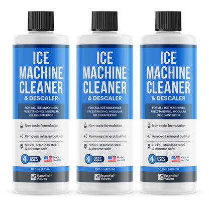 3-Pack Ice Machine Cleaner and Descaler - Concentrate Kitchen Cleaner Kit, Fragrance Free, 16 Fl Oz, 3 Count