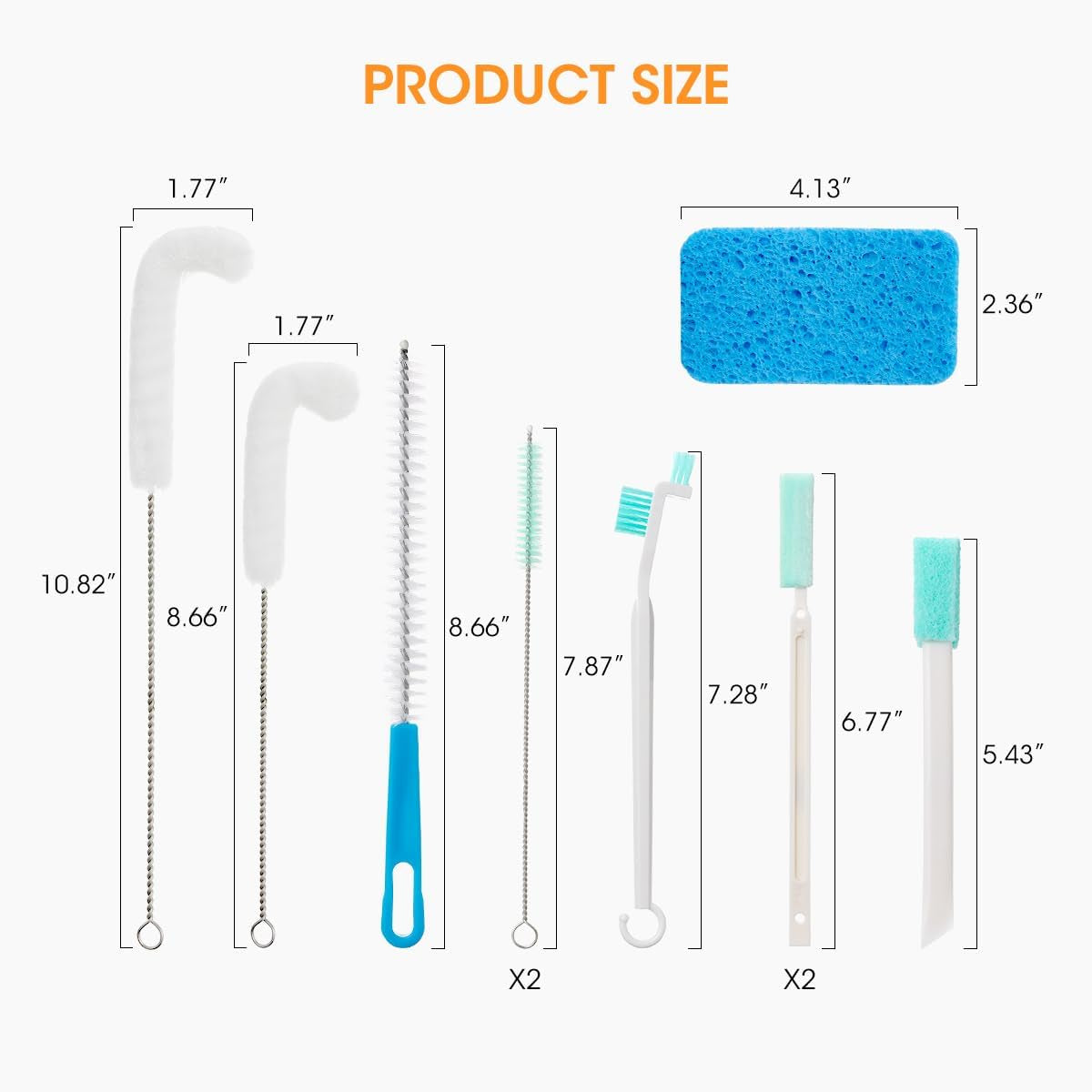 AIEVE Ice Machine Cleaner Brush Sets, 10 Pcs Ice Maker Cleaner Tools Kits with C