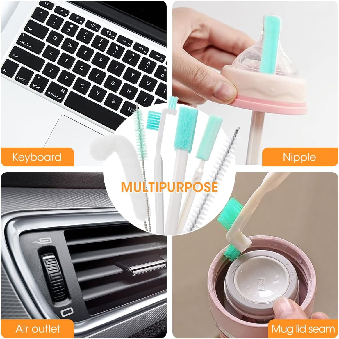 AIEVE Ice Machine Cleaner Brush Sets, 10 Pcs Ice Maker Cleaner Tools Kits with C