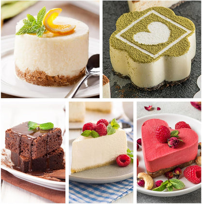 Set of 5 Cake Ring Mold, Stainless Steel 3” Dessert Food Molds with Pushers, Food Cooking Rings for Tuna Tartare, Pancake, Rice